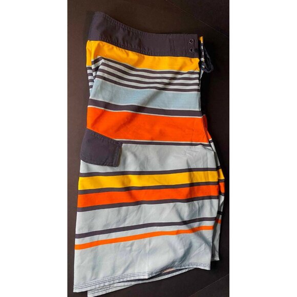 Quiksilver Colorblock Stripes Board Shorts Mens 38 Beach Swim Trunks AQYBS00024 - Picture 4 of 8